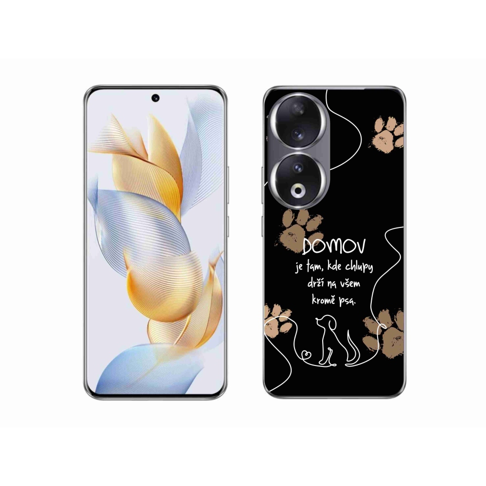 Gelový kryt mmCase na Honor 90 - psí motiv černé pozadí