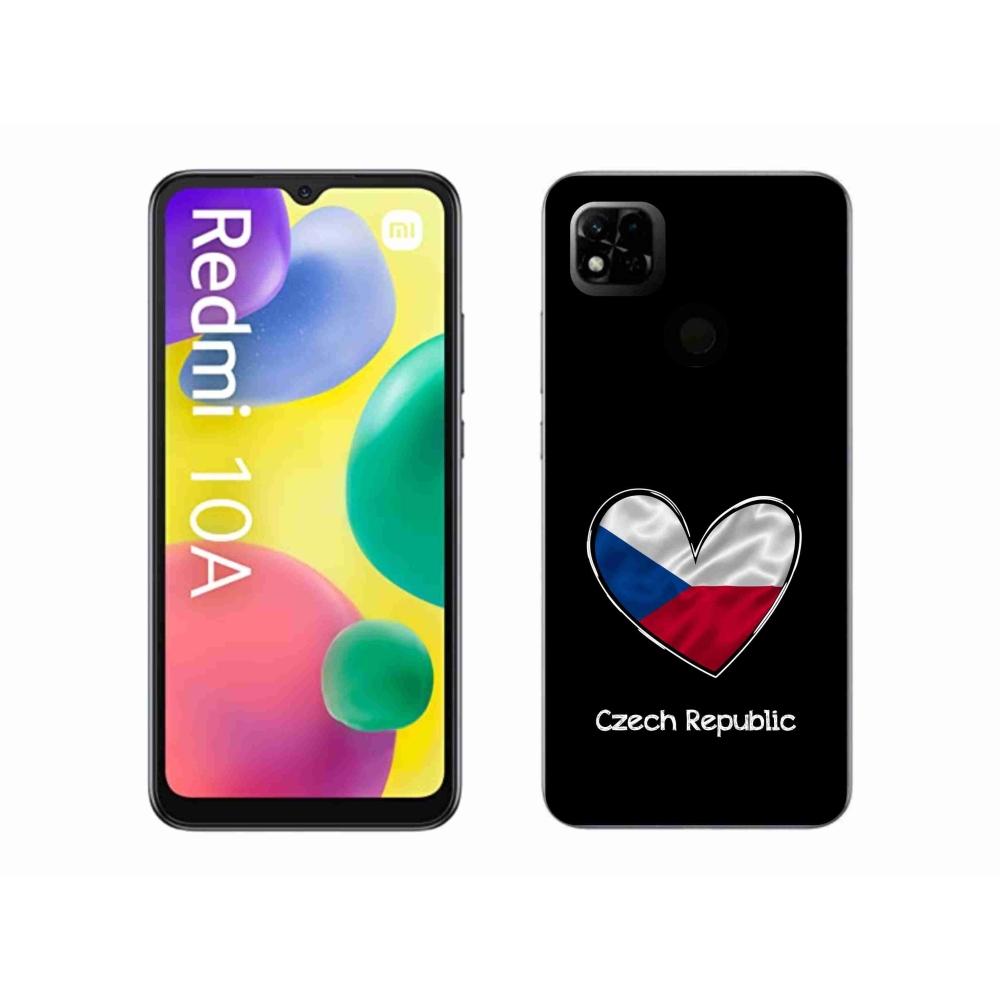 Gelový kryt mmCase na Xiaomi Redmi 10A - vlajka srdce černé pozadí