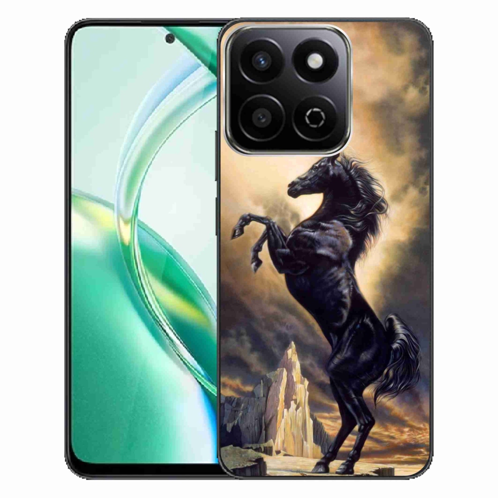 Gelový kryt mmCase na Honor 200 Smart 5G - černý kreslený kůň