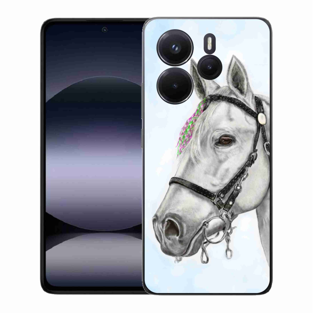 Gelový kryt mmCase na Xiaomi Redmi Note 14 - bílý kůň 1