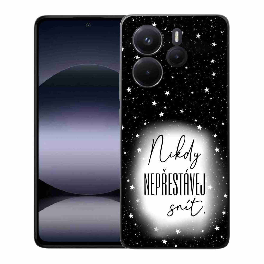Gelový kryt mmCase na Xiaomi Redmi Note 14 - citát 1 bíločerné pozadí