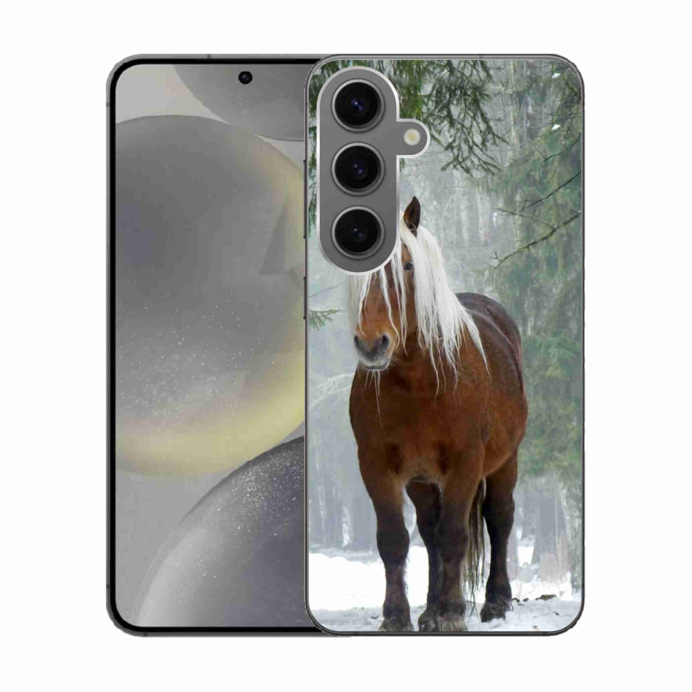 Gelový obal mmCase na Samsung Galaxy S24 - kůň v lese