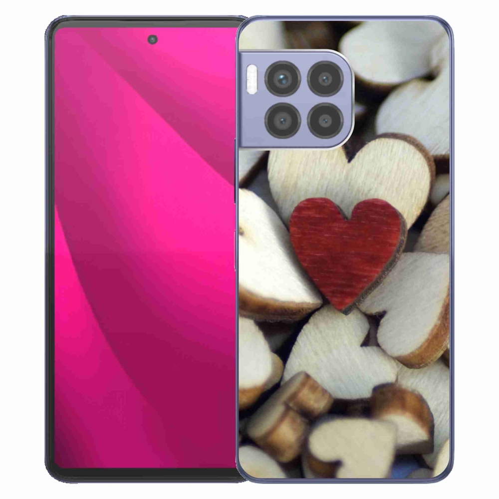 Gelový kryt mmCase na T-Mobile T Phone 2 Pro - gravírované červené srdce 