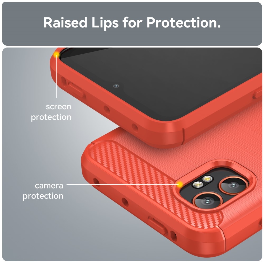 Carbon odolný gelový obal na Samsung Galaxy Xcover 7 Pro - červený