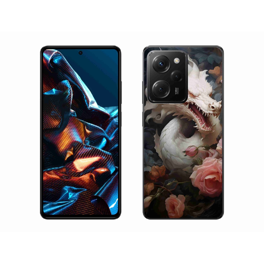 Gelový kryt mmCase na Xiaomi Poco X5 Pro 5G - bílý drak