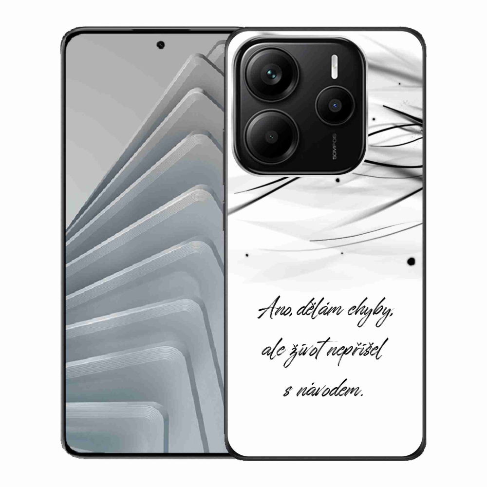 Gelový kryt mmCase na Xiaomi Redmi Note 14 5G - citát bílé pozadí