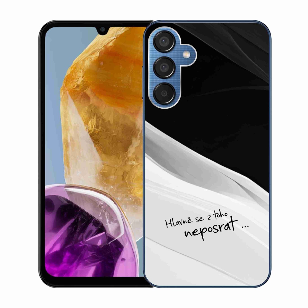 Gelový kryt mmCase na Samsung Galaxy M15 5G - vtipný text 13 bíločerné pozadí
