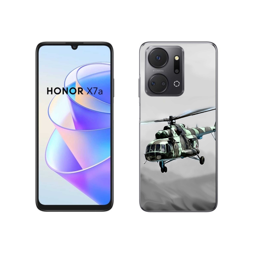 Gelový kryt mmCase na Honor X7a - vojenský vrtulník