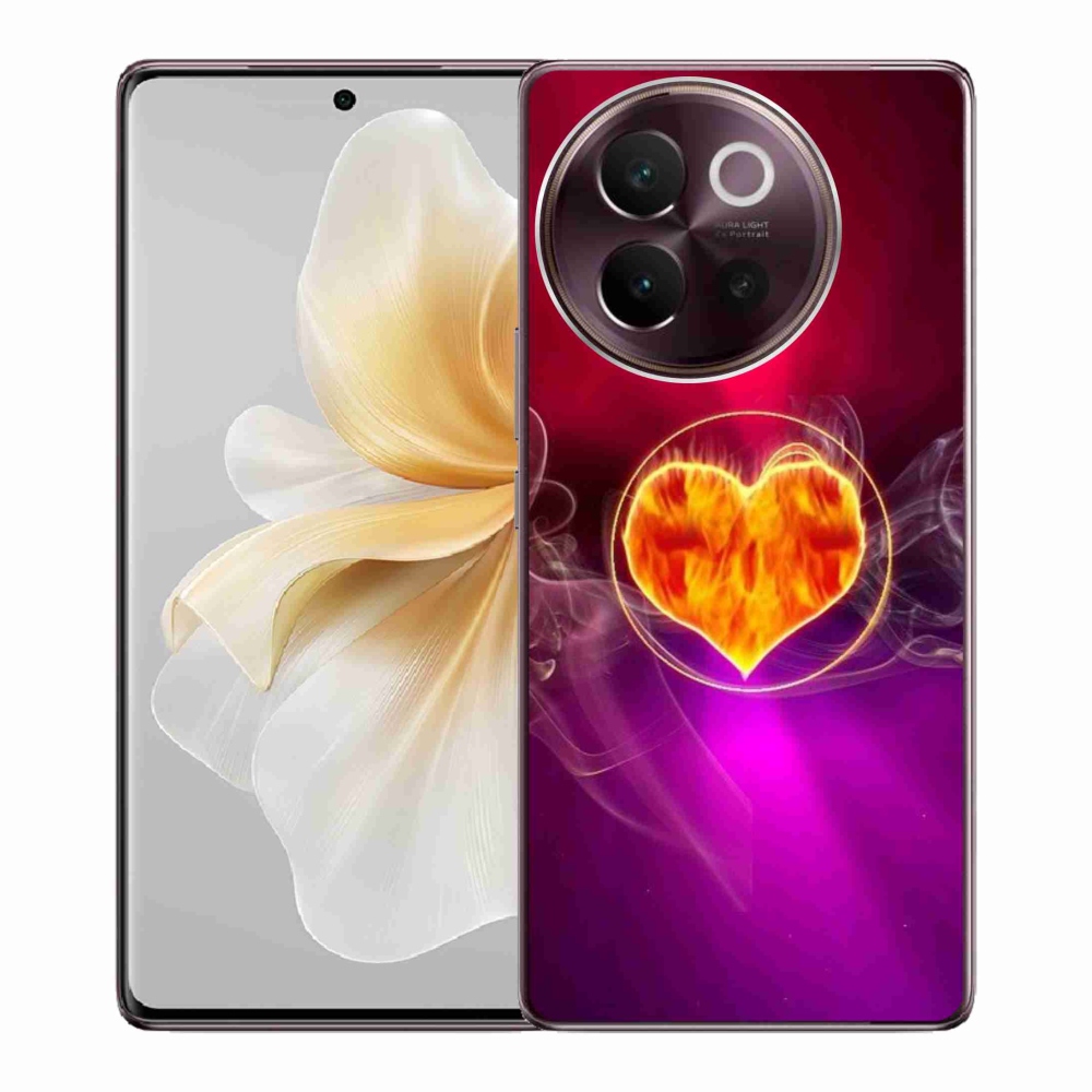 Gelový kryt mmCase na Vivo V40 Lite 5G - ohnivé srdce