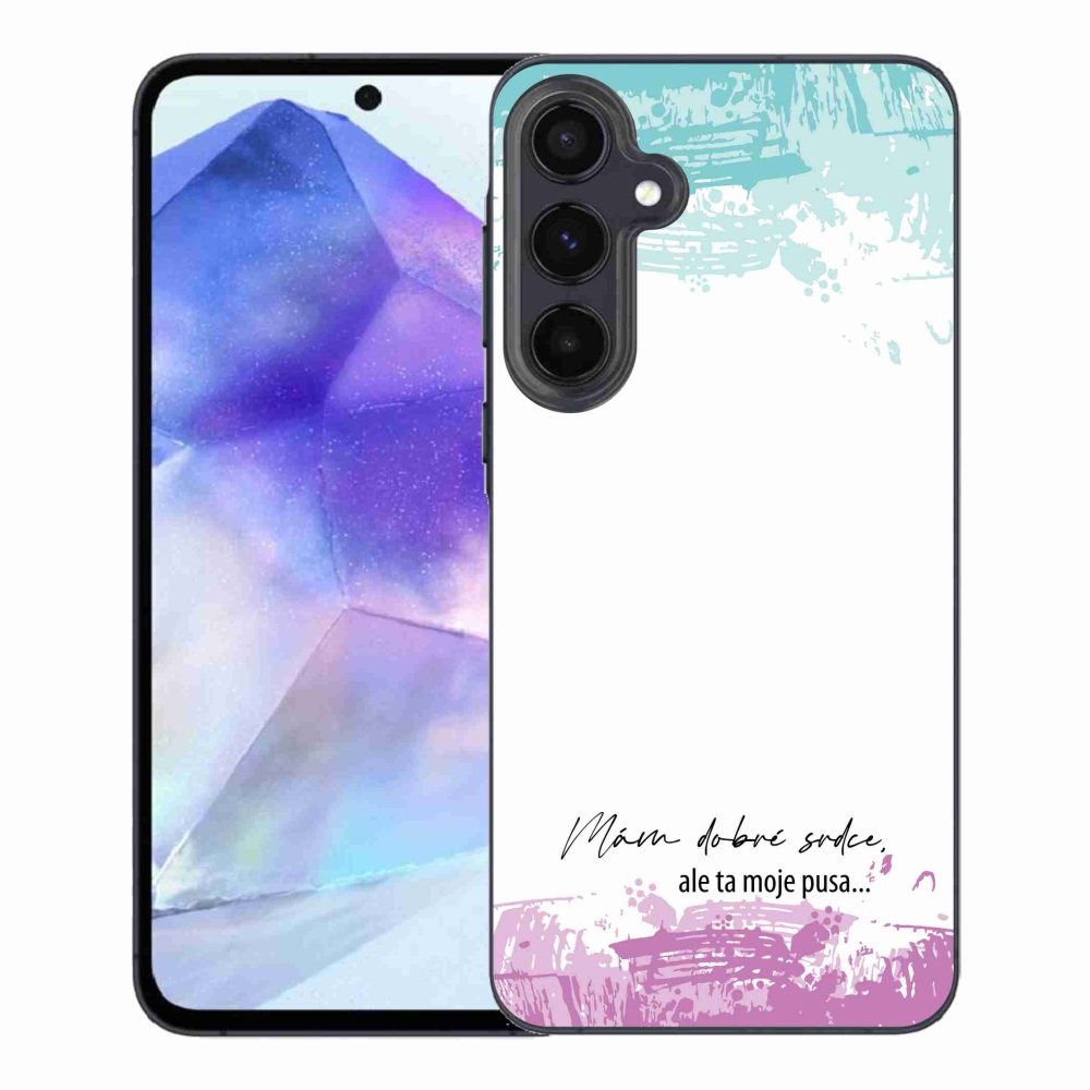 Gelový kryt mmCase na Samsung Galaxy A55 5G - vtipný text 3 bílé pozadí