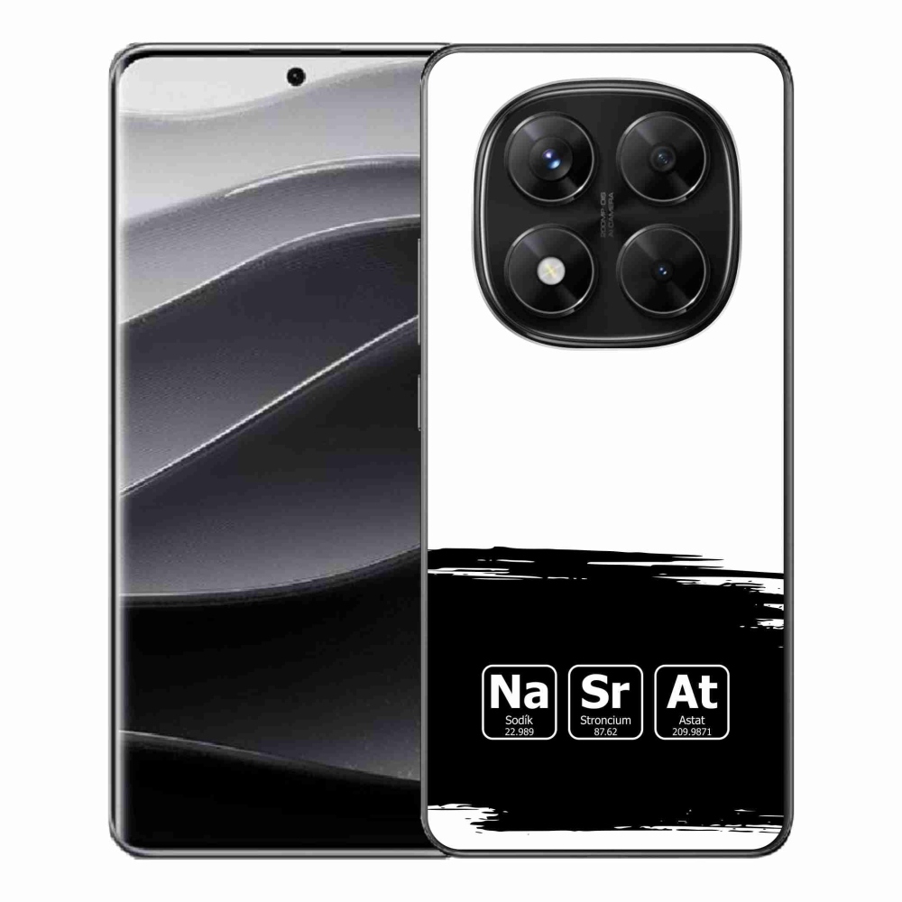Gelový kryt mmCase na Xiaomi Redmi Note 14 Pro 5G/Poco X7 5G - chemické prvky černobílé pozadí