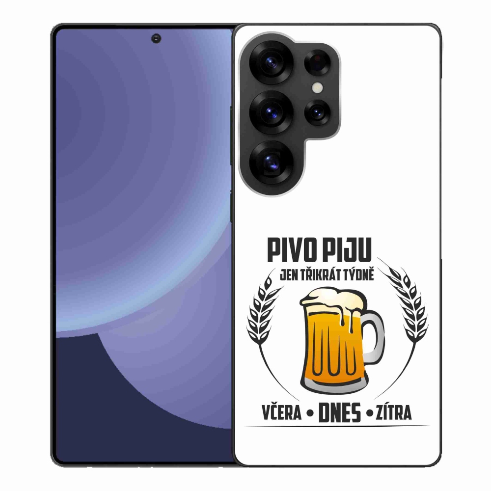Gelový kryt mmCase na Samsung Galaxy S25 Ultra - pivní motiv bílé pozadí