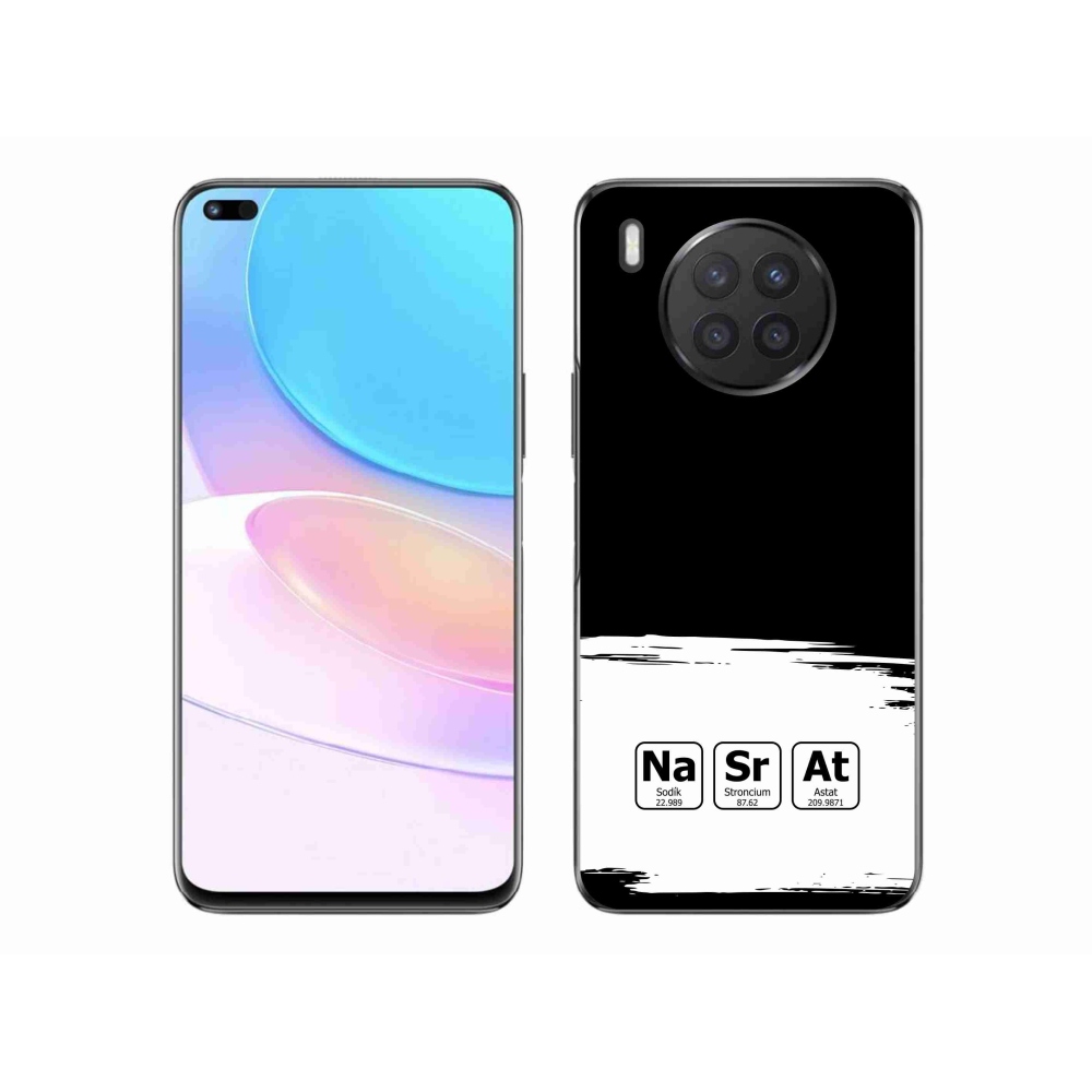 Gelový kryt mmCase na Honor 50 Lite - chemické prvky bíločerné pozadí