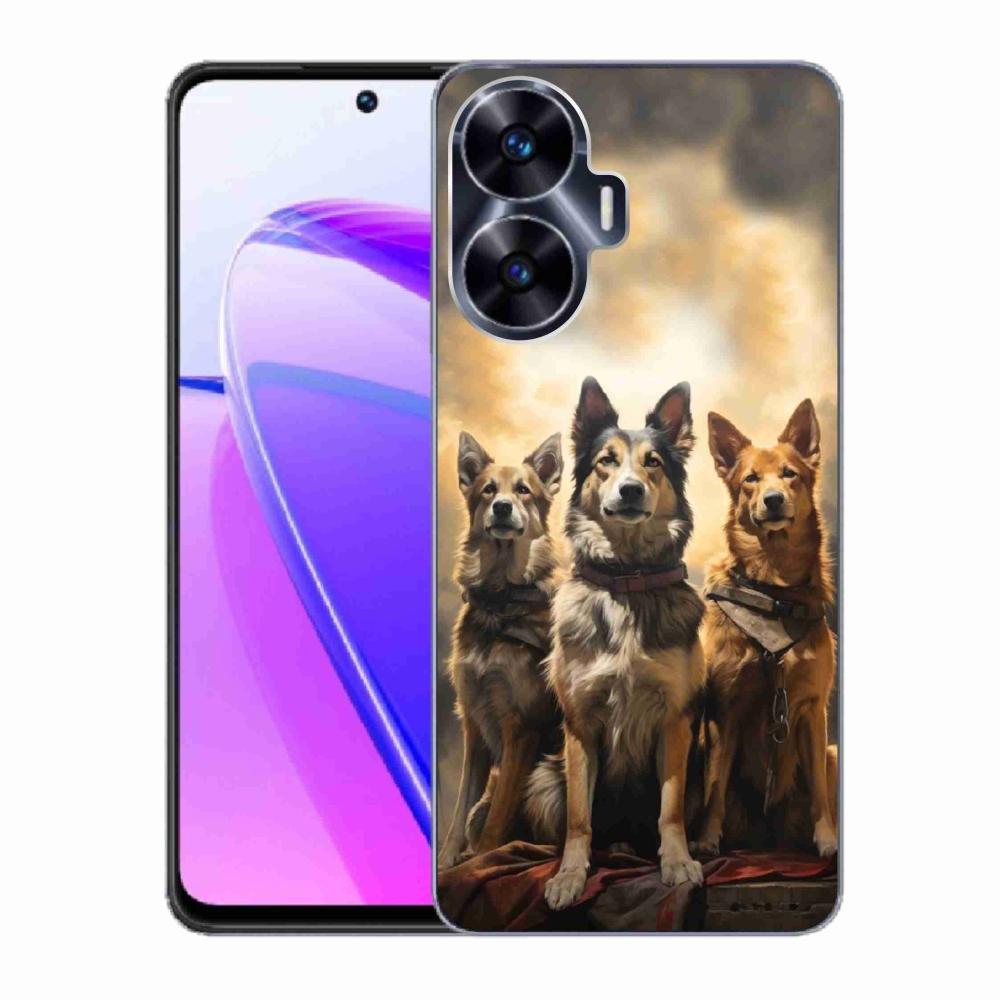 Gelový kryt mmCase na Realme C55 - tři psi