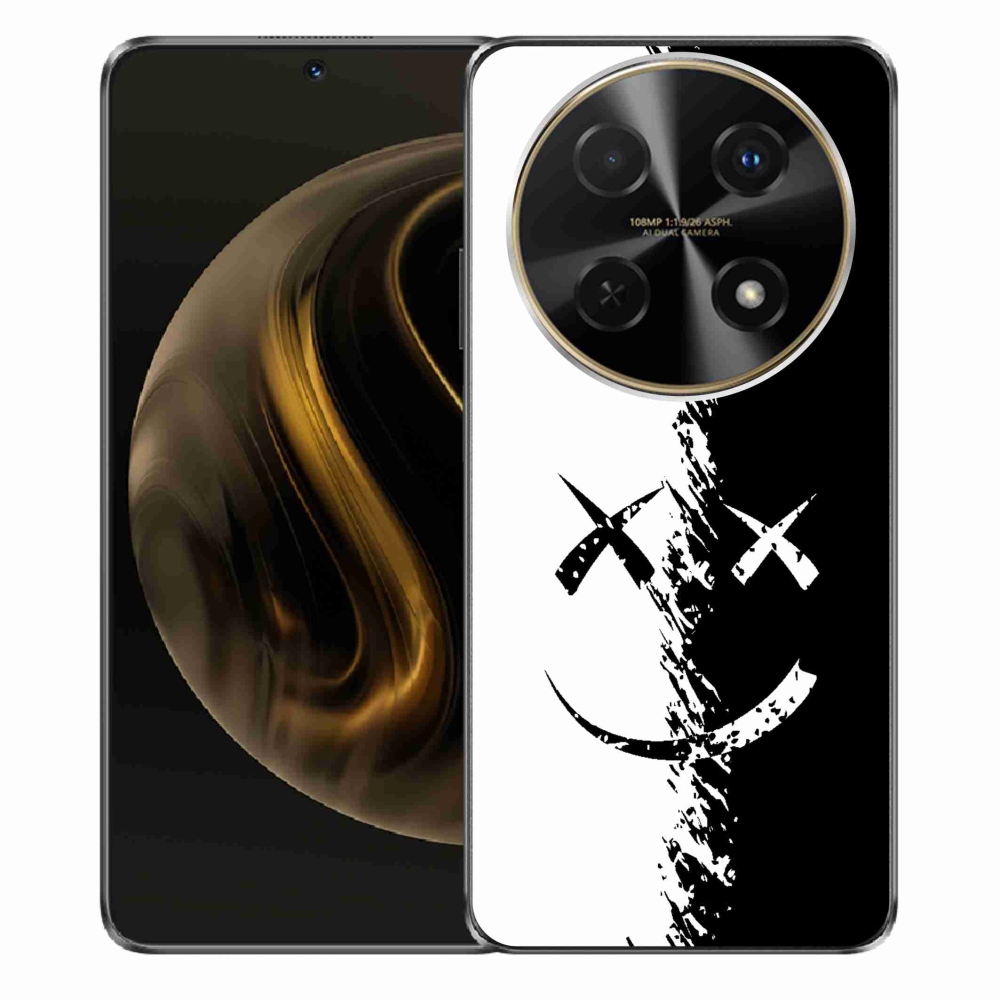 Gelový kryt mmCase na Huawei Nova 12i - černobílý smajlík