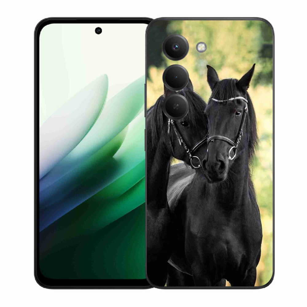 Gelový kryt mmCase na Xiaomi Redmi 15 5G (169mm) - dva černí koně