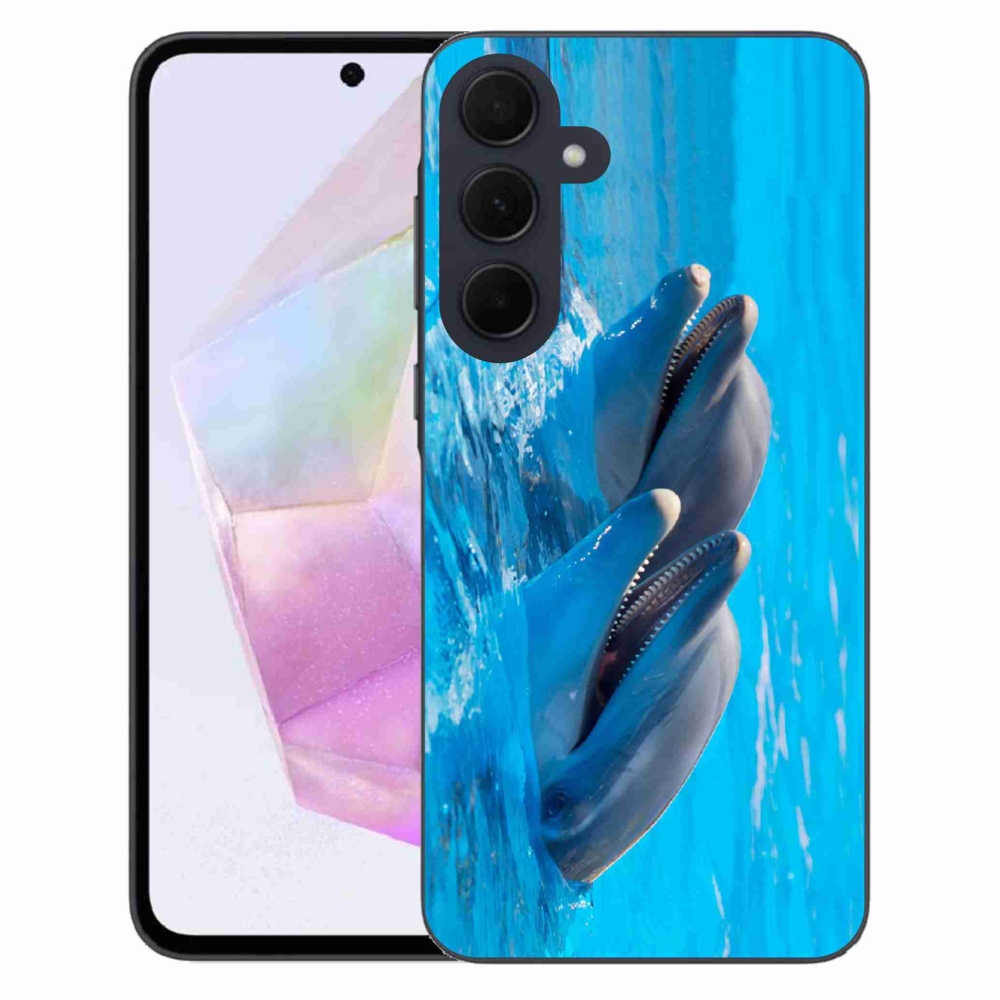 Gelový kryt mmCase na Samsung Galaxy A35 5G - delfíni
