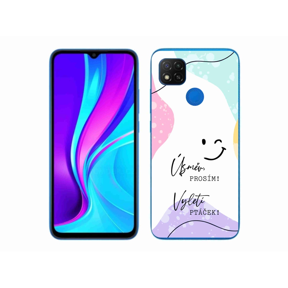 Gelový kryt mmCase na Xiaomi Redmi 9C - vtipný text 4 bílé pozadí
