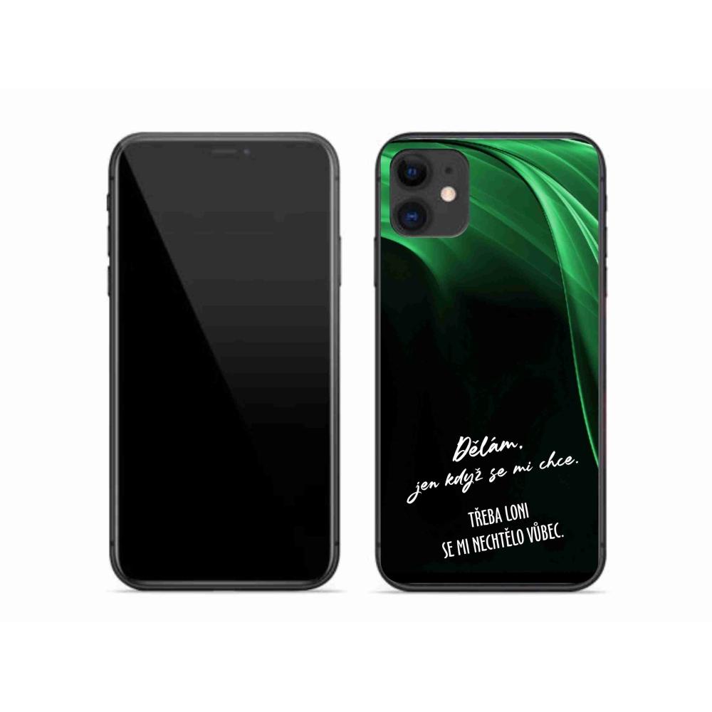 Gelový kryt mmCase na iPhone 11 - vtipný text 12 černé pozadí
