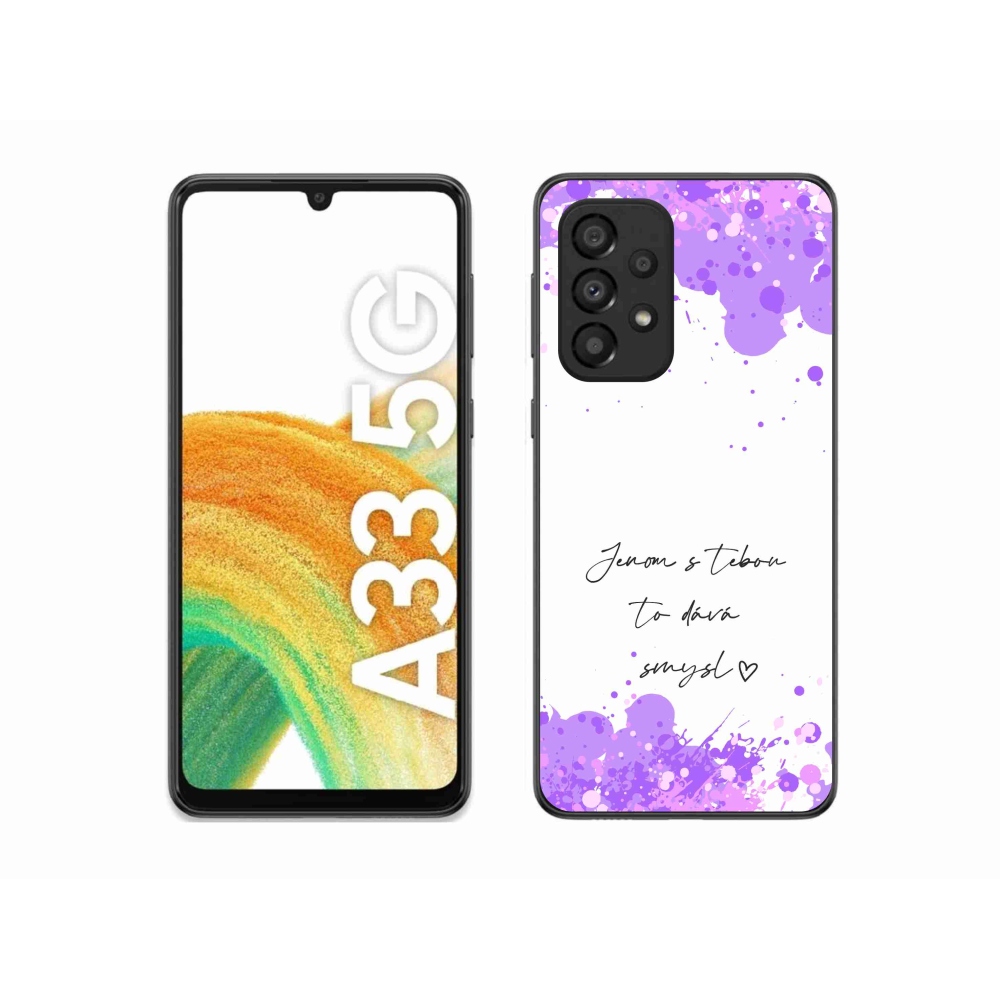 Gelový kryt mmCase na Samsung Galaxy A33 5G - zamilovaný text bílé pozadí