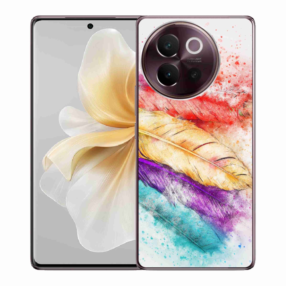 Gelový kryt mmCase na Vivo V40 Lite 5G - barevné peří