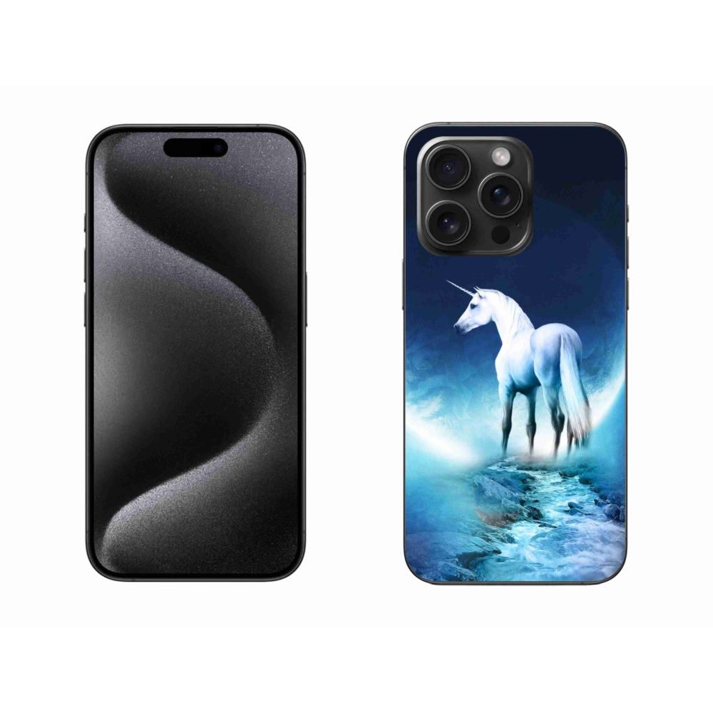 Gelový kryt mmCase na iPhone 15 Pro Max - bílý jednorožec