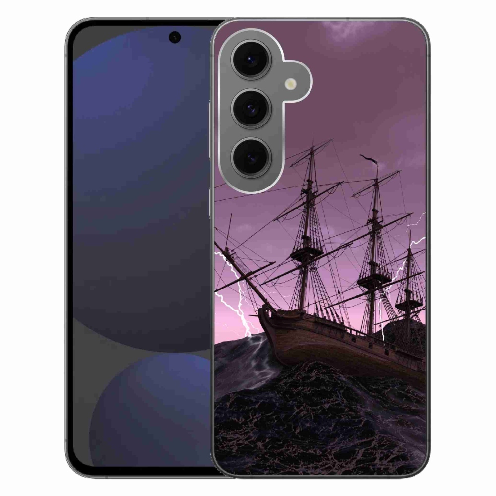 Gelový kryt mmCase na Samsung Galaxy S24 FE - loď v bouři