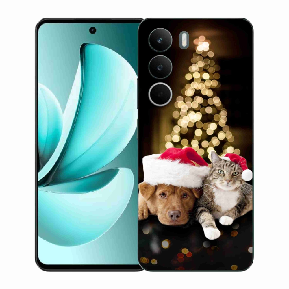 Gelový kryt mmCase na Realme C71 - vánoční pes a kočka