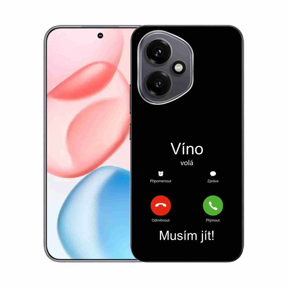 Gelový kryt mmCase na Honor 400 - víno volá černé pozadí
