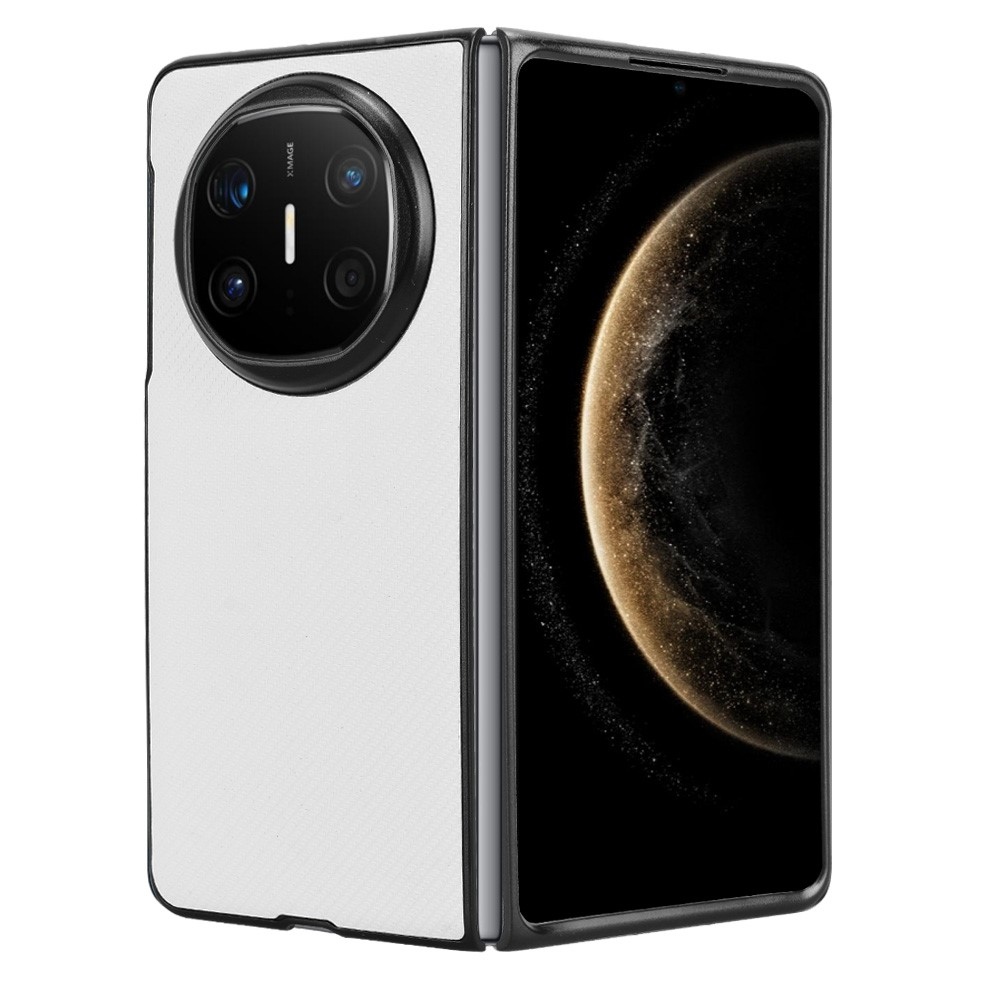 Textury plastový kryt s umělou kůží na Huawei Mate X6 - bílý