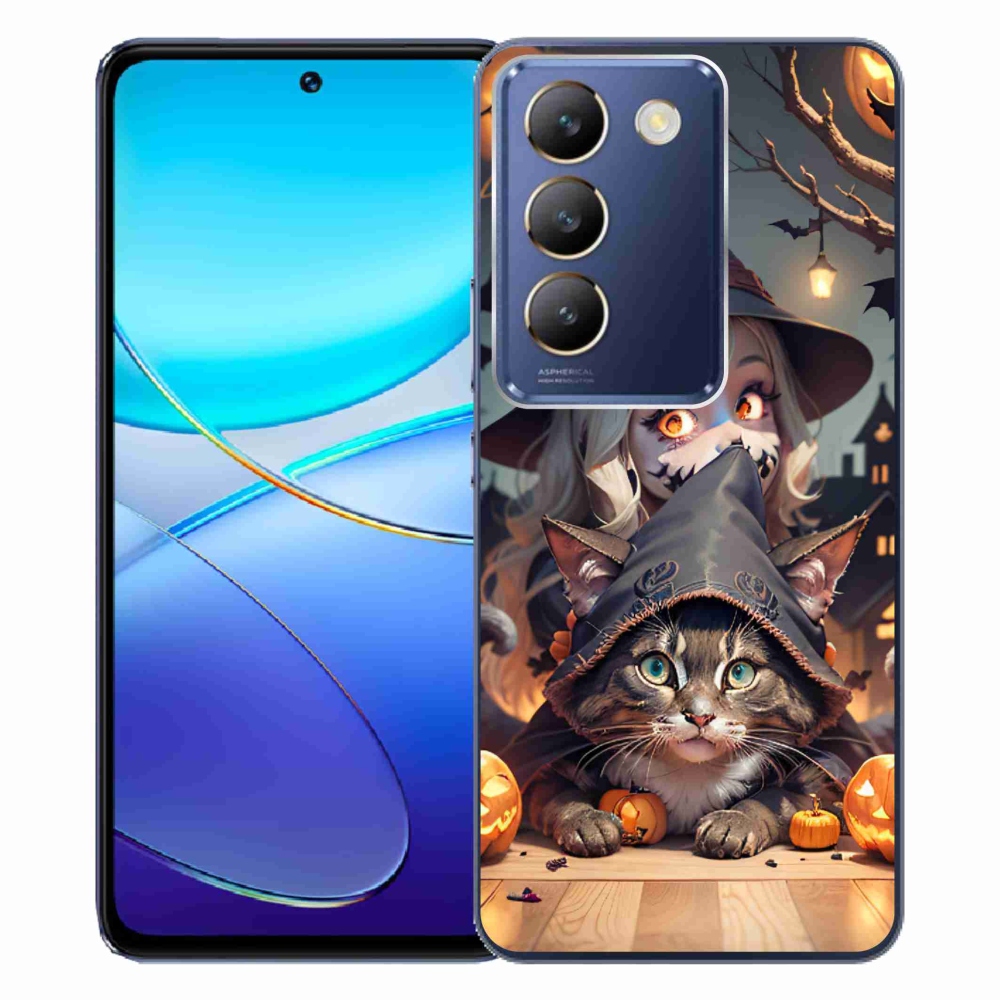 Gelový kryt mmCase na Vivo V40 SE 4G/5G - čarodějnice s kočkou