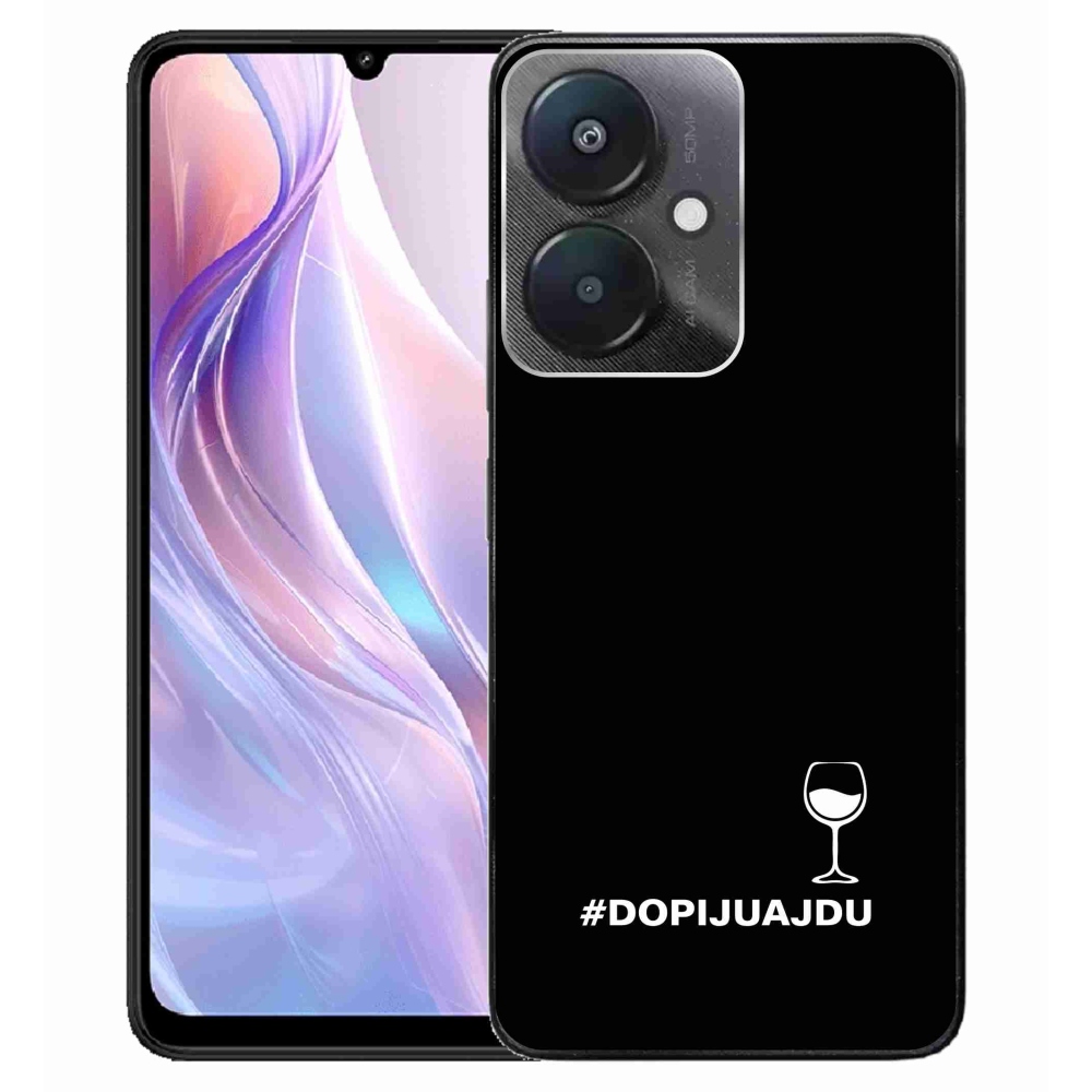 Gelový kryt mmCase na Xiaomi Redmi 13C 5G  - vinný motiv černé pozadí