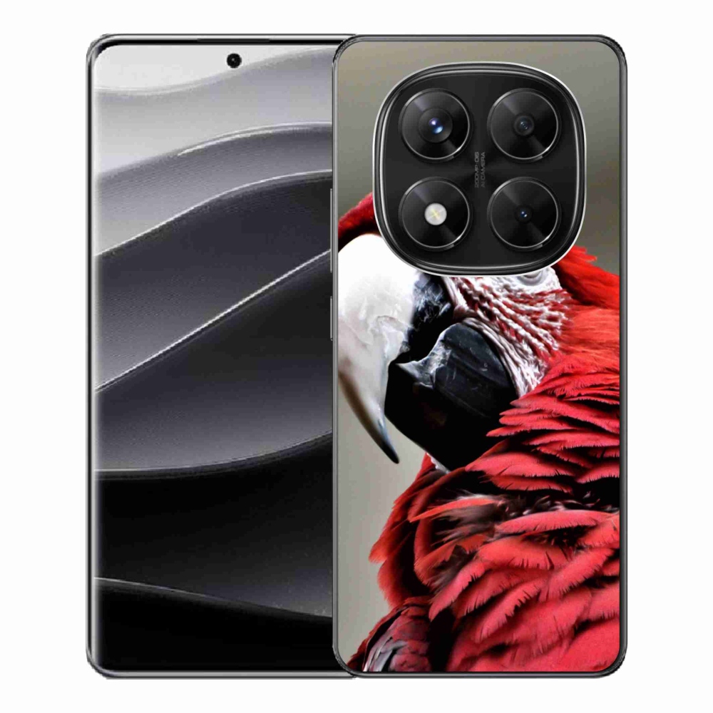 Gelový kryt mmCase na Xiaomi Redmi Note 14 Pro 5G/Poco X7 5G - papoušek ara červený