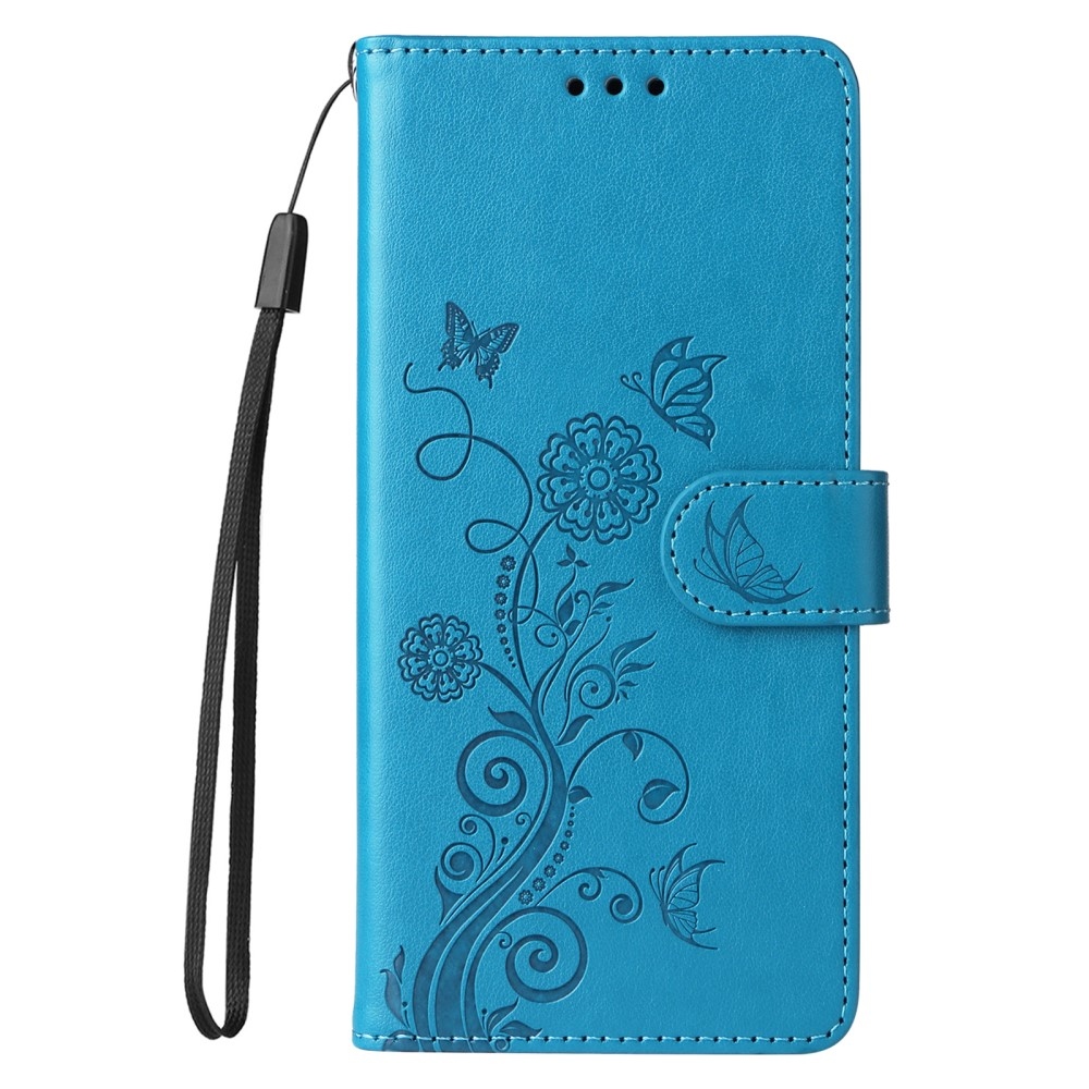 Flowery knížkové pouzdro na Xiaomi Poco X7 Pro 5G - modré