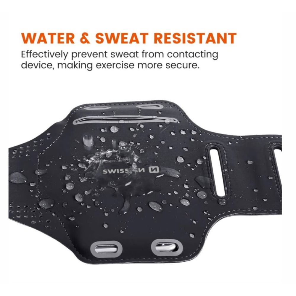 Swissten fitness pouzdro na ruku Arm Band do 7 palců - černé/zelené