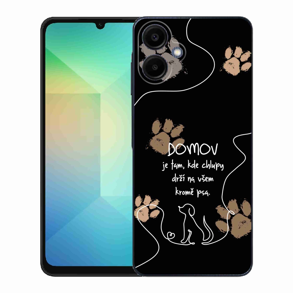 Gelový kryt mmCase na Samsung Galaxy A06 4G - psí motiv černé pozadí