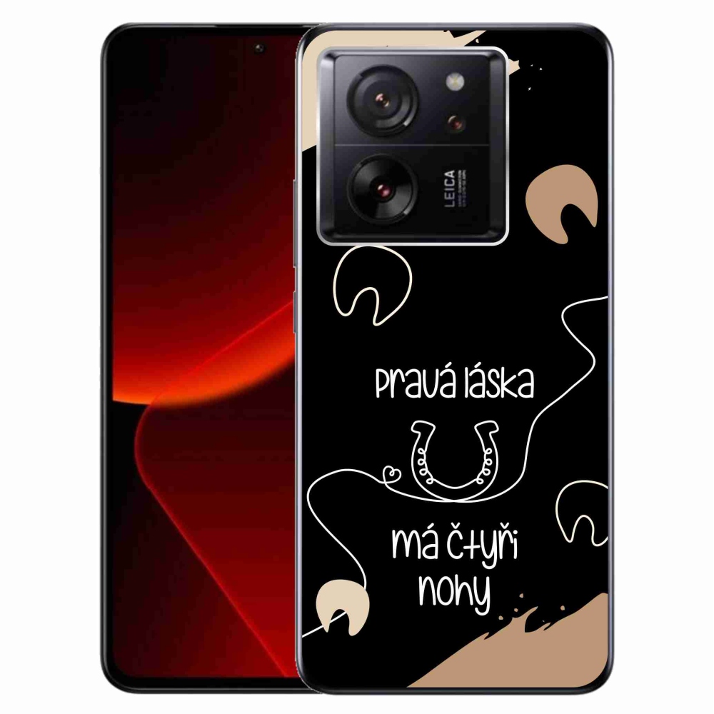 Gelový kryt mmCase na Xiaomi 13T/13T Pro - koňský motiv černé pozadí