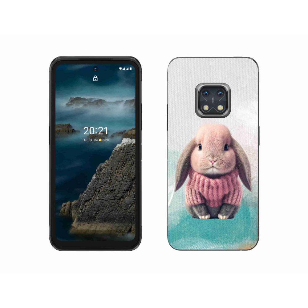 Gelový kryt mmCase na Nokia XR20 - králíček ve svetru
