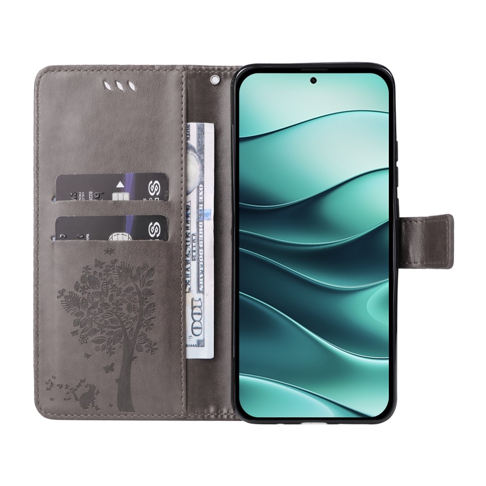 Trees knížkové pouzdro na Xiaomi Redmi Note 14 5G - šedé