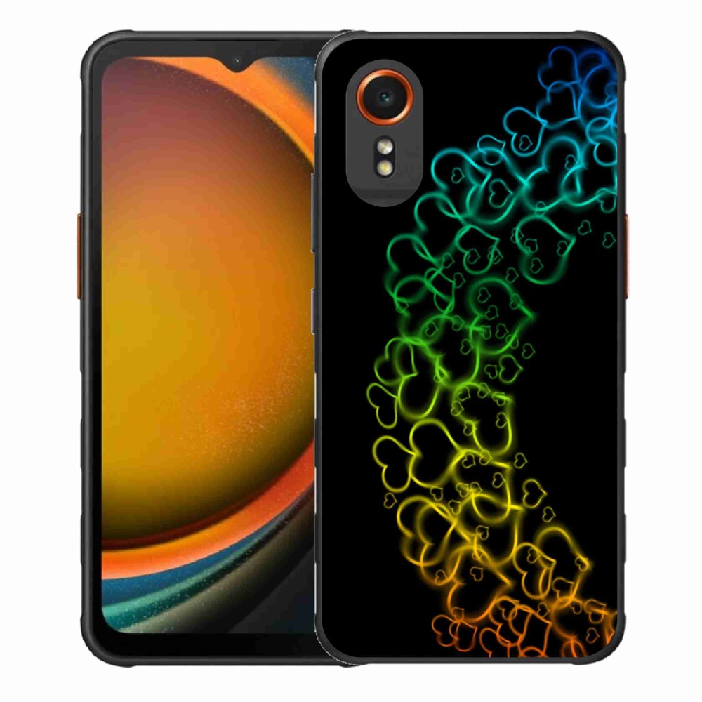 Gelový kryt mmCase na Samsung Galaxy Xcover 7 - barevná srdíčka