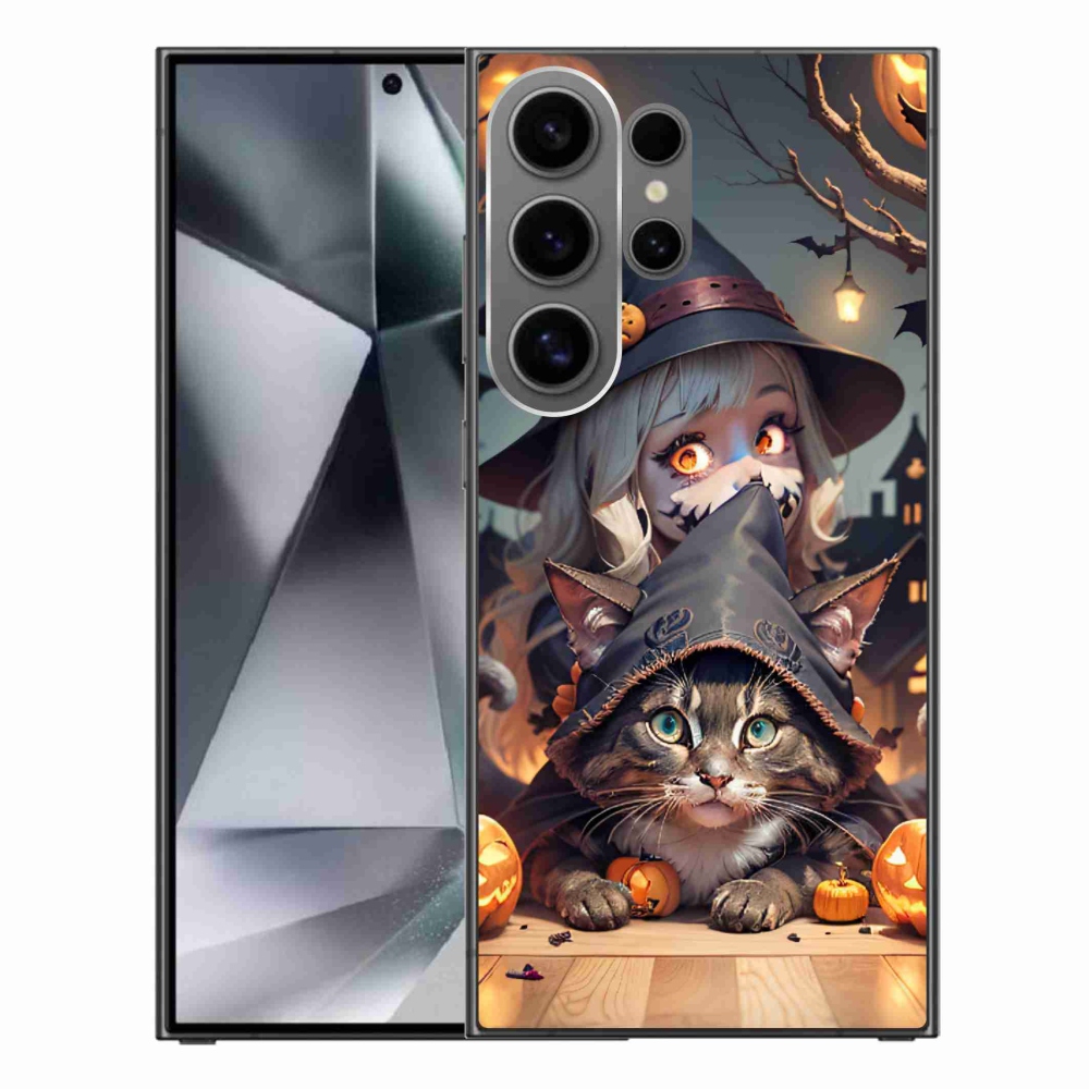 Gelový kryt mmCase na Samsung Galaxy S24 Ultra - čarodějnice s kočkou
