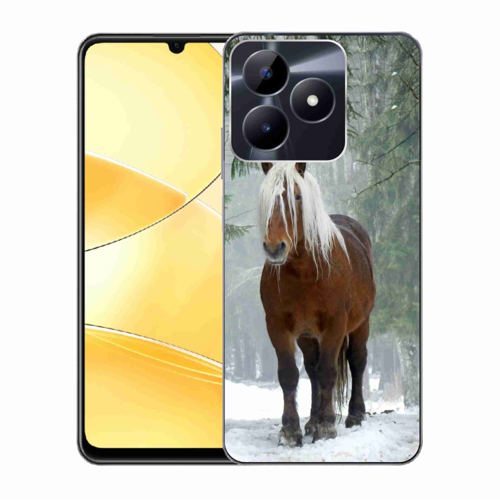 Gelový obal mmCase na Realme C51/C53 - kůň v lese