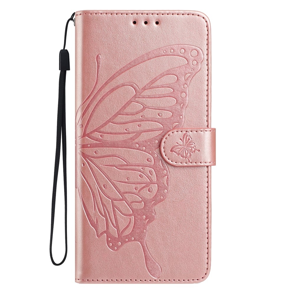 Floral Butterfly knížkové pouzdro na Xiaomi 15T Pro - růžovozlaté