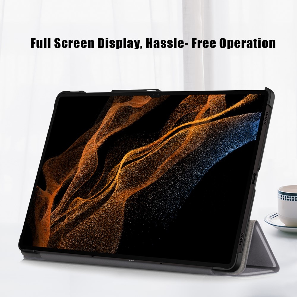 Case chytré zavírací pouzdro na Samsung Galaxy Tab S9 Ultra/Tab S10 Ultra - šedé