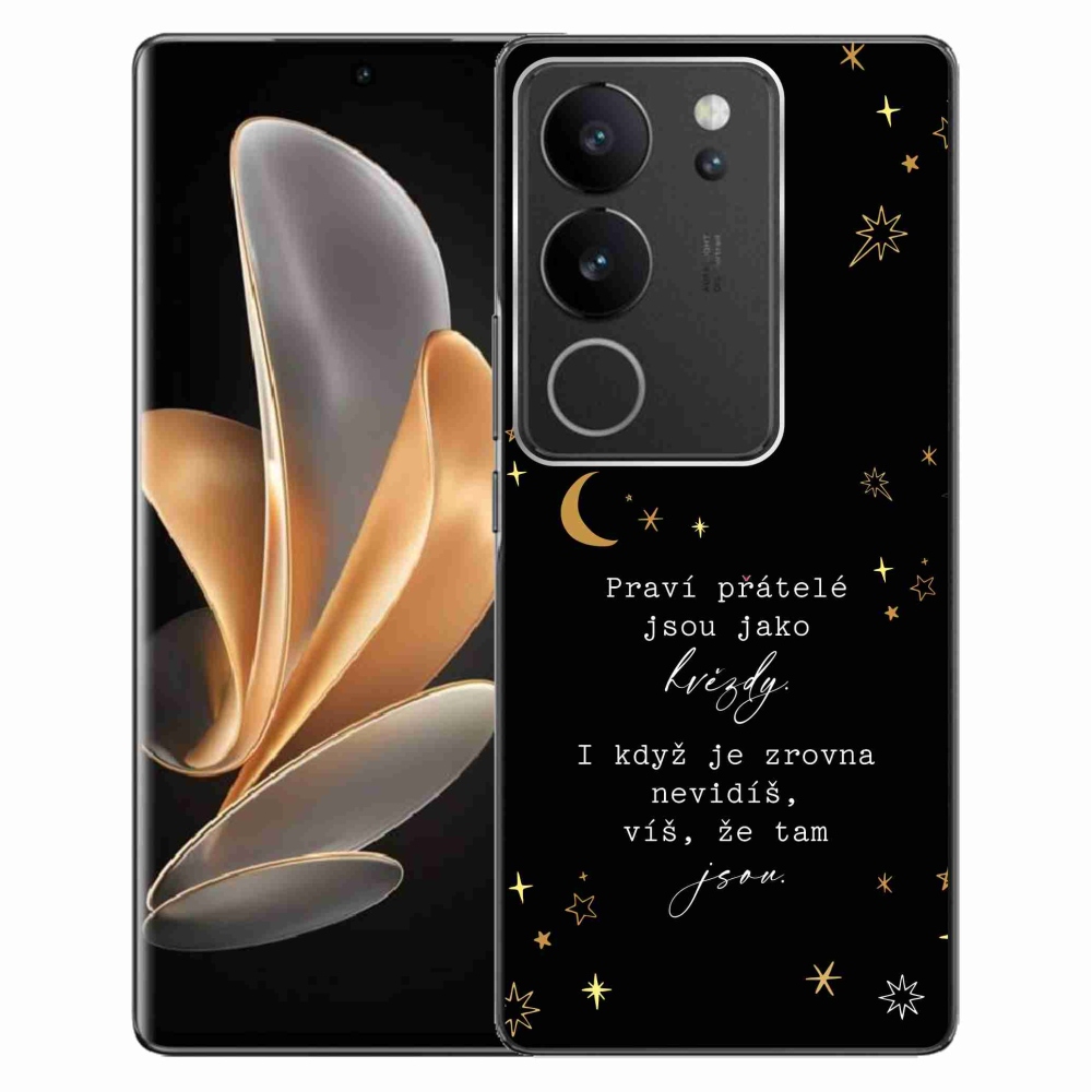 Gelový kryt mmCase na Vivo V29 5G - citát 6 černé pozadí