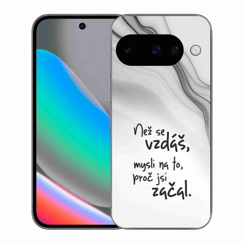 Gelový kryt mmCase na Google Pixel 10 - citát 2 bílé pozadí