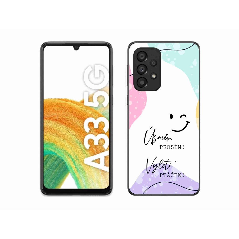 Gelový kryt mmCase na Samsung Galaxy A33 5G - vtipný text 4 bílé pozadí