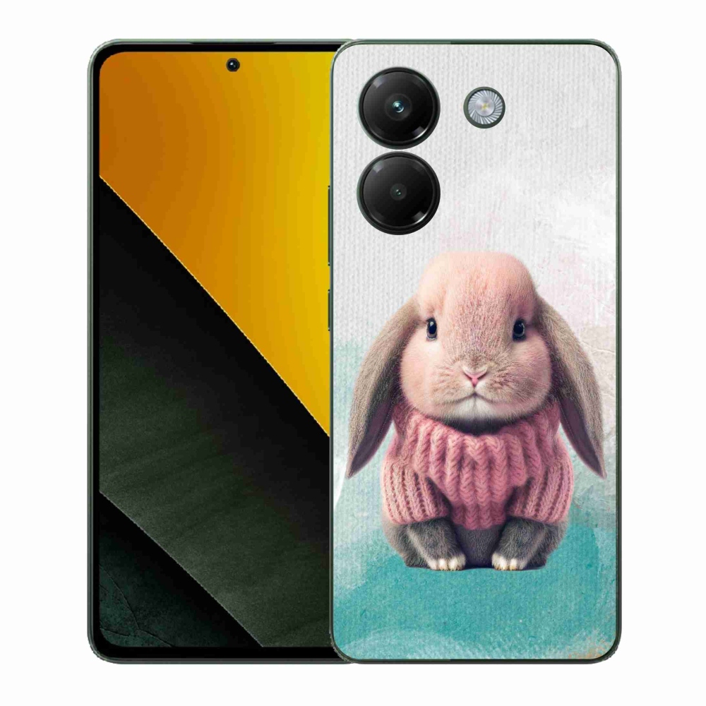 Gelový kryt mmCase na Xiaomi Poco M7 Pro 5G - králíček ve svetru