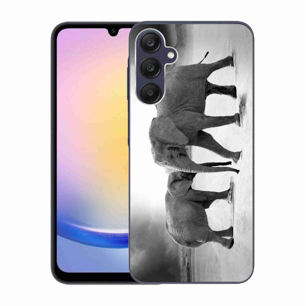 Gelový kryt mmCase na Samsung Galaxy A25 5G - černobílí sloni