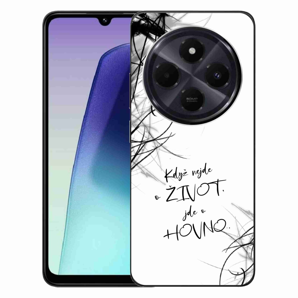 Gelový kryt mmCase na Xiaomi Redmi 14C/Poco C75 - vtipný text 16 bílé pozadí